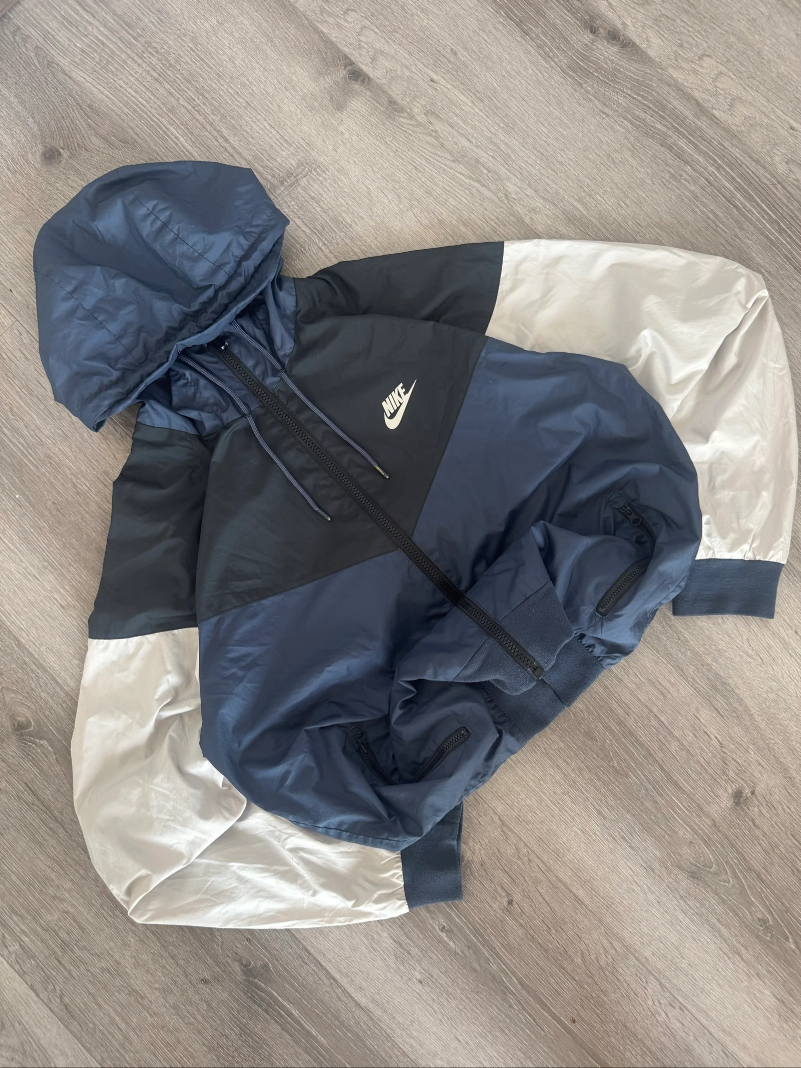 Nike Windrunner Hooded Jacket Windbreaker Navy Black White Y2K Streetwear M – photo 2